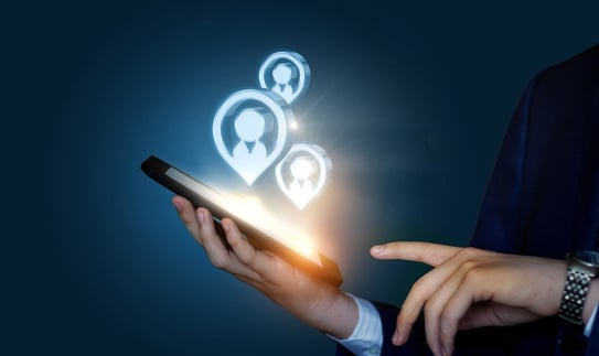 App icons floating above a phone App icons floating above a phone