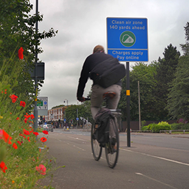 A person cycling