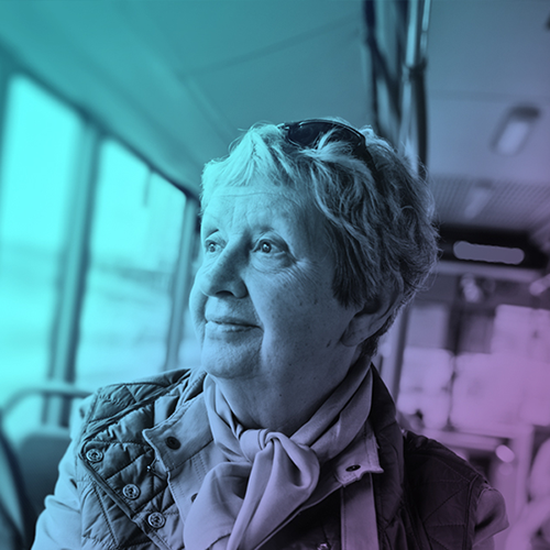 A woman sat on a bus A woman sat on a bus