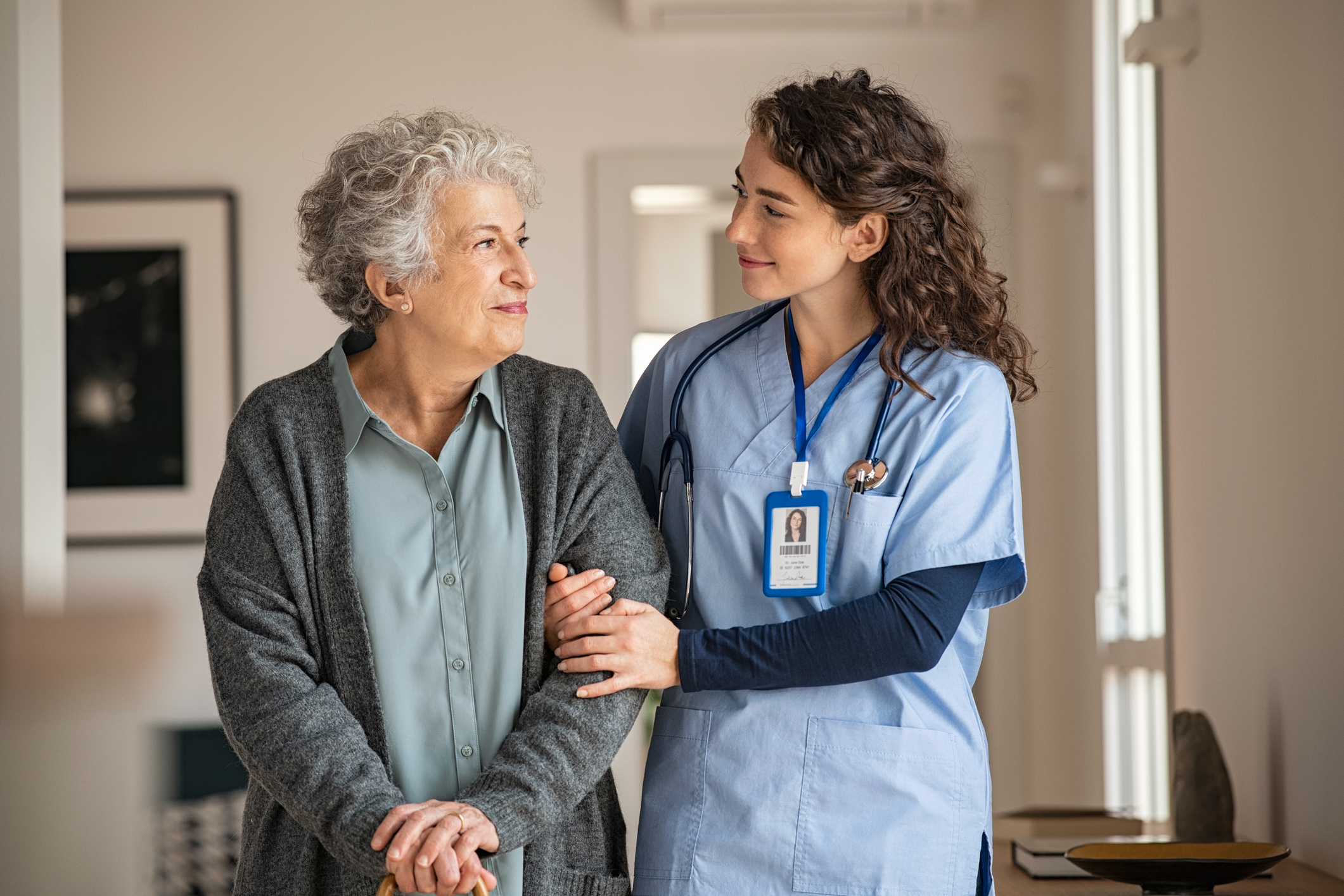 A nurse and patient