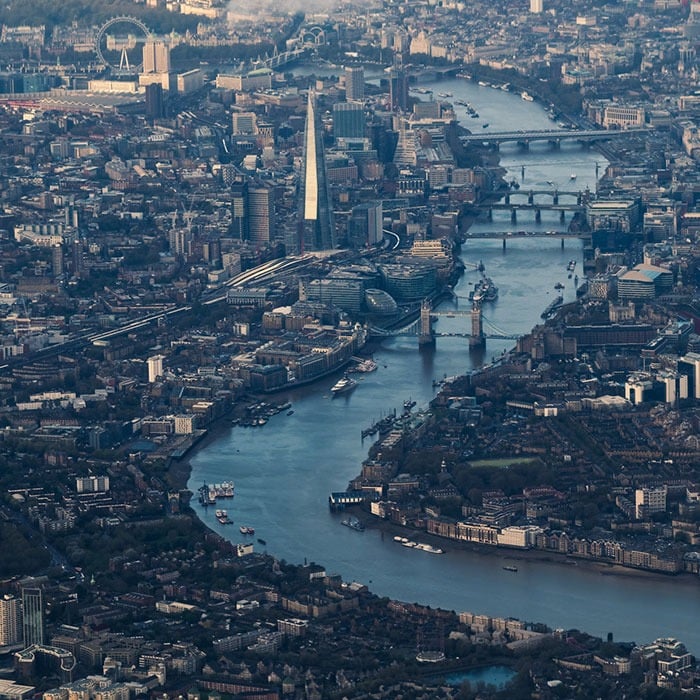 An aerial view of London