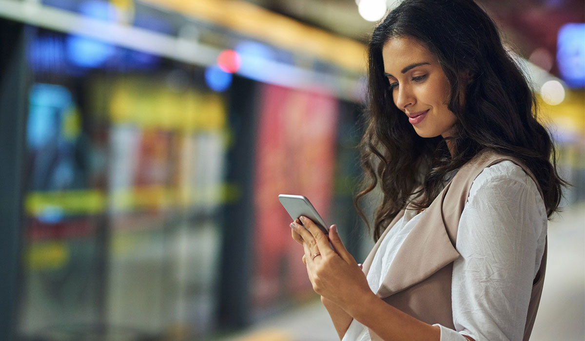 Woman looking at phone